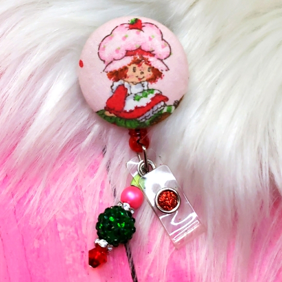 handmade Accessories - Strawberry Shortcakw Badge Reel